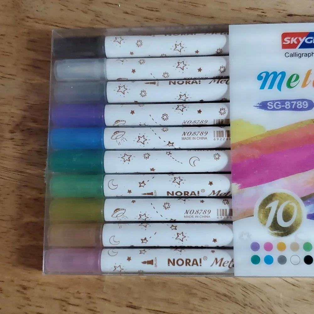 Metallic Pen Set - 10 Multicolor Metallic Markers